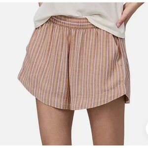 Patagonia Island Hemp Shorts Womens Medium Striped Multi Color Elastic Waist